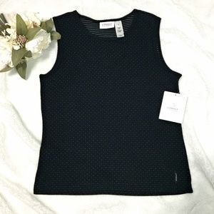 LIZGOLF Fine Knit Black Sleeveless Sweater Size M